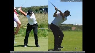 Jon Rahm golf swing  Long Iron faceon amp downtheline July 2017 [upl. by Dallas]