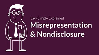 Misrepresentation and Nondisclosure  Contracts  Defenses amp Excuses [upl. by Oirram]