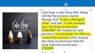 How to apply misrepresentation Liam cupcake scenario [upl. by Lahey]