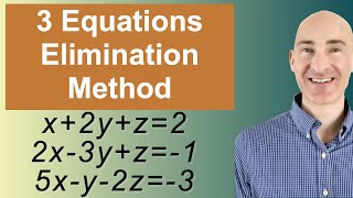 Solving Systems of 3 Equations Elimination [upl. by Thorley]