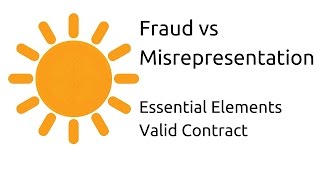 Fraud vs Misrepresentation  Other Essential Elements of a Valid Contract  CA CPT  CS amp CMA [upl. by Hadleigh]